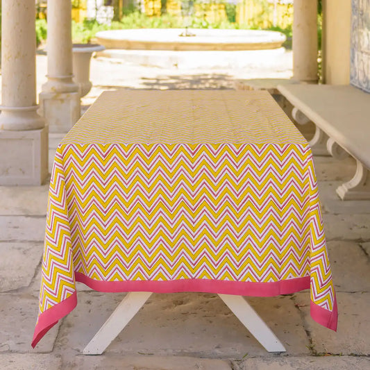 Zig Zag Yellow Tablecloth